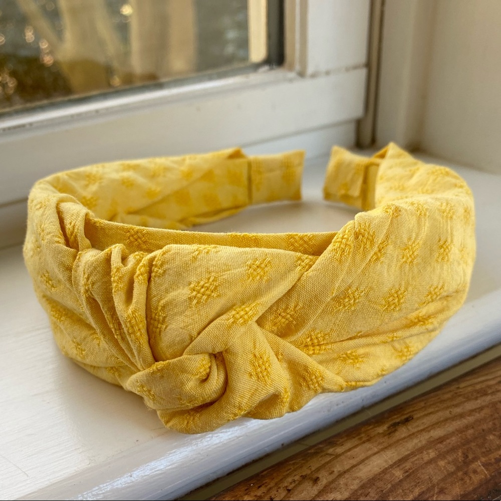 Anthropologie Yellow Textured Knotted Headband